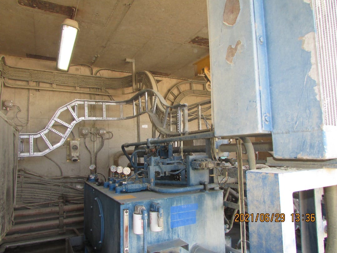 Industrial equipment with valves, handwheels and connected pipework
